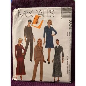 McCalls 2874 suit sewing pattern sz 10 12 14